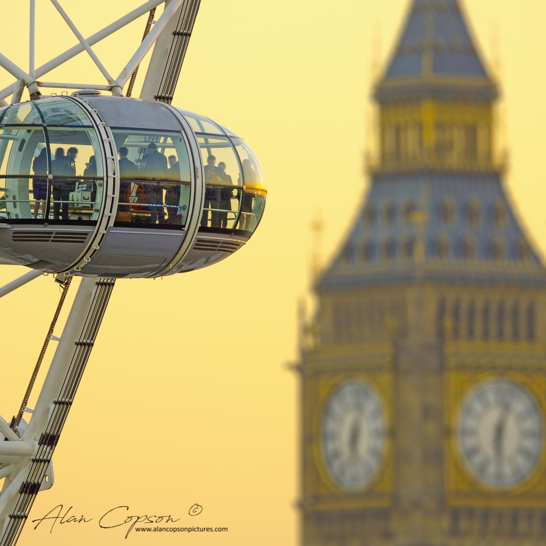 UK, England, London, Houses of Parliament, Big Ben and the London Eye